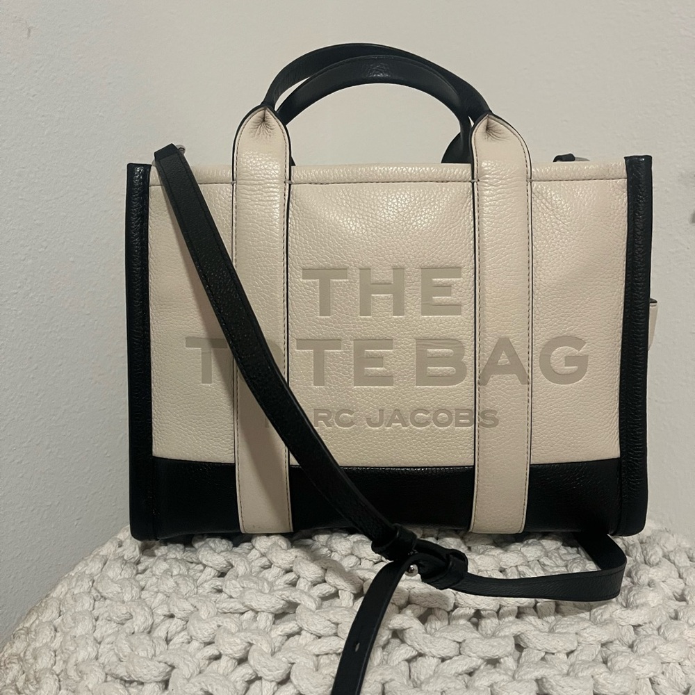 Marc Jacobs Black and Cream Tote Bag